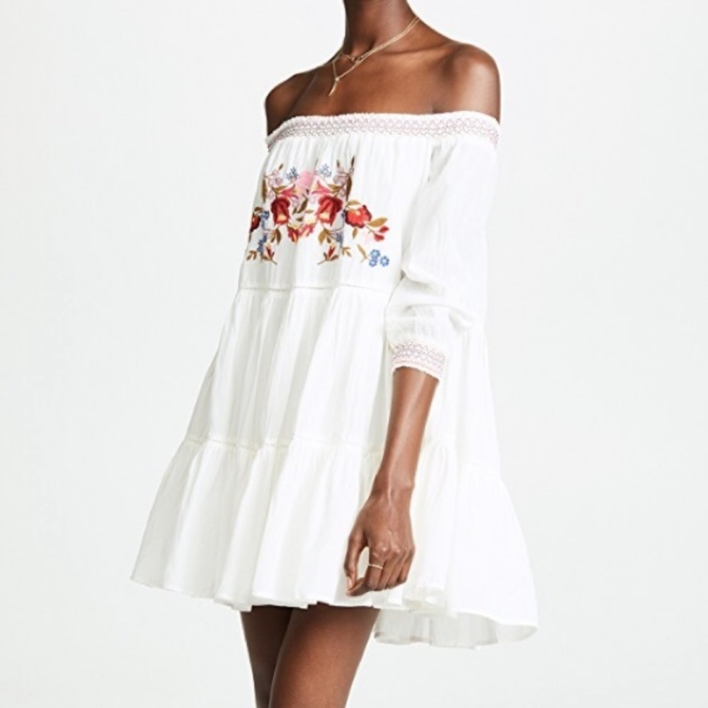 FREE PEOPLE SUN BEAMS MINI DRESS IN WHITE NWT - Picture 6 of 9